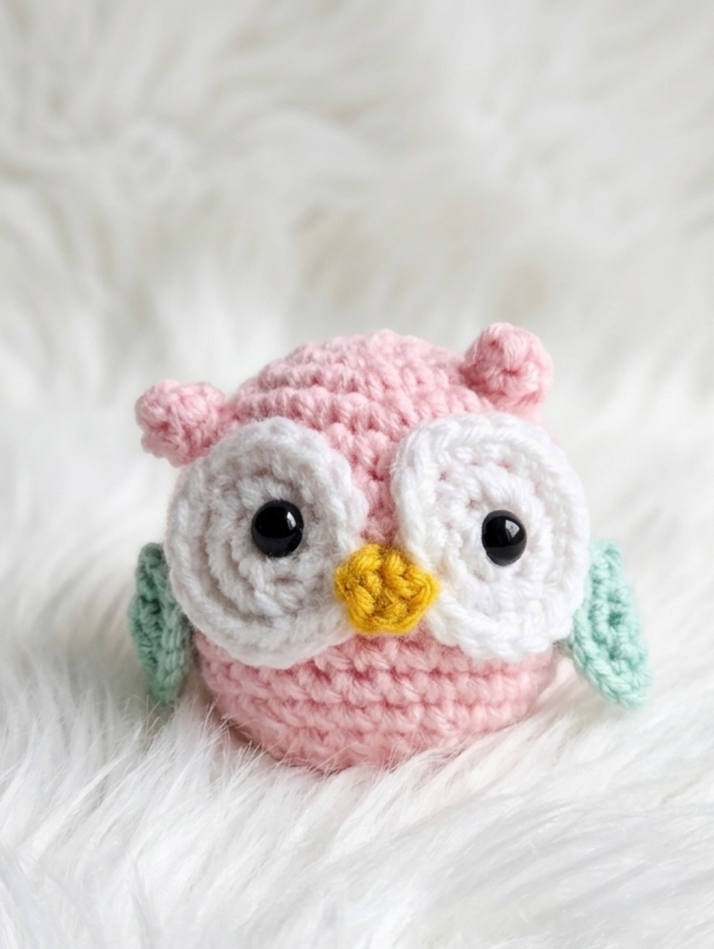 Handmade Pink Crochet Owl Plush